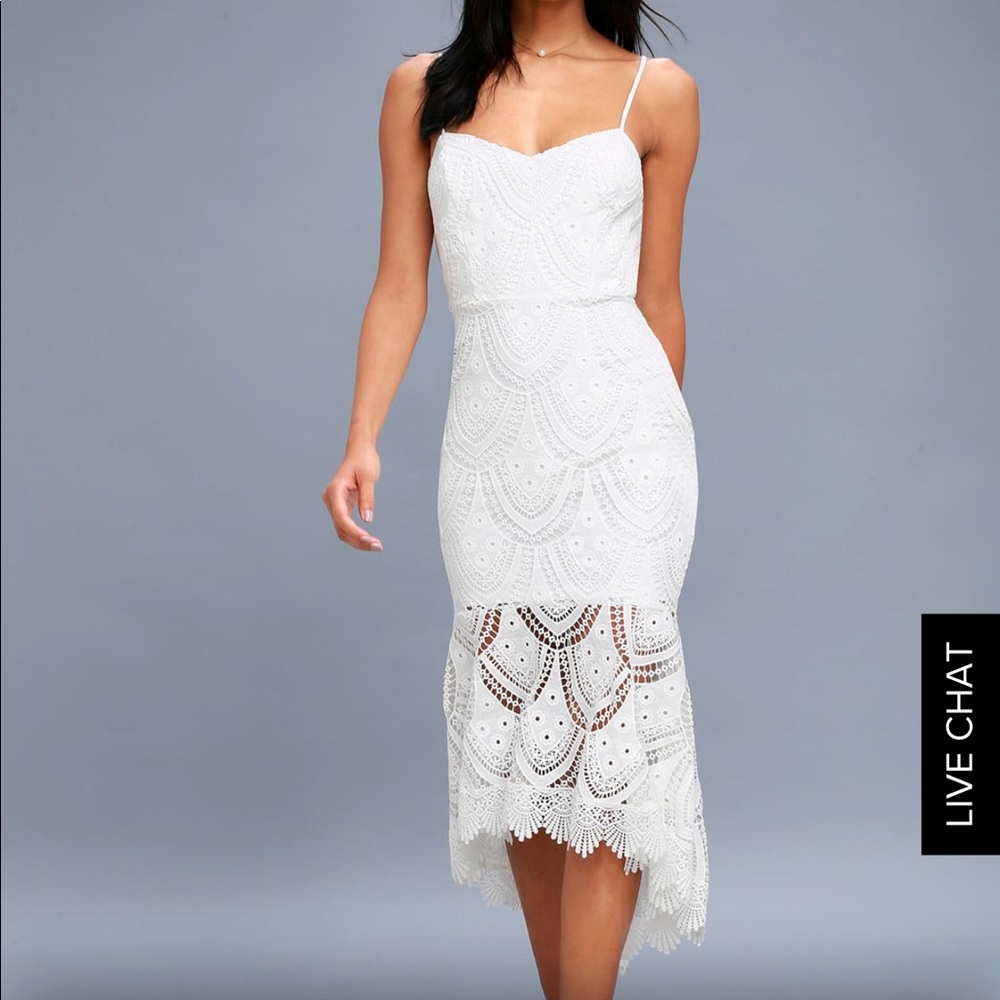 ISO pure passion white lace bodycon in large
